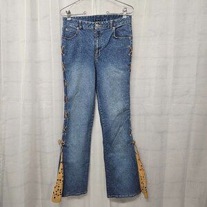 Vintage The Blues Jeans Y2K Blue Western Concert Flared Boho Retro 6